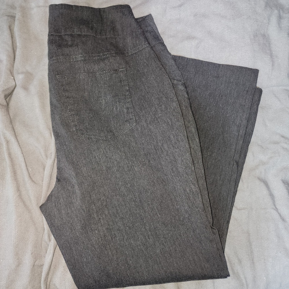 Kim Rogers Pull On Pants Womens 16W Short Gray Excellent Stretch Career Trousers
